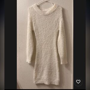 Always Cream Textured Knit Sweater Dress